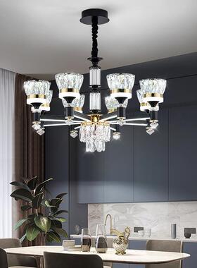 厅吊灯水15423晶现代轻客灯奢大气主灯豪华现代简大厅家用臂约发