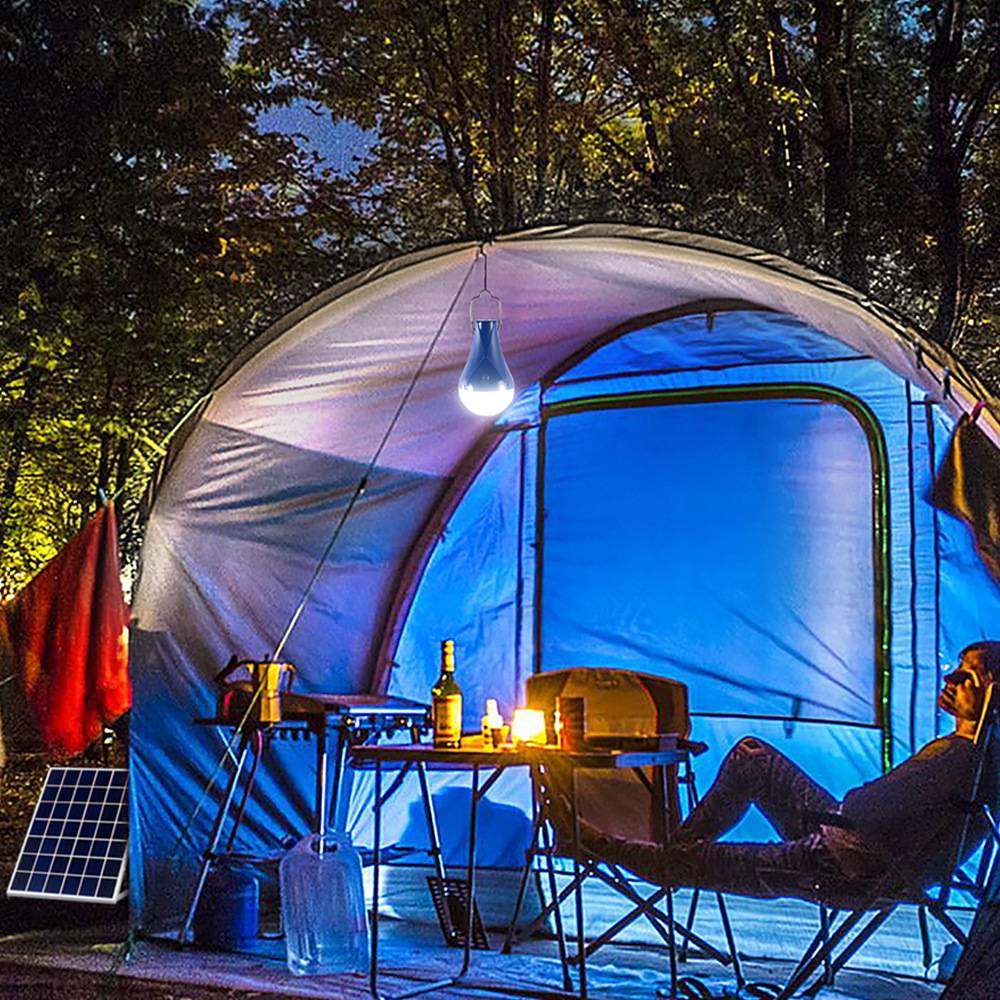 跨境太阳能led灯泡夜市摆摊小夜灯户外防水感应灯照明铝灯具