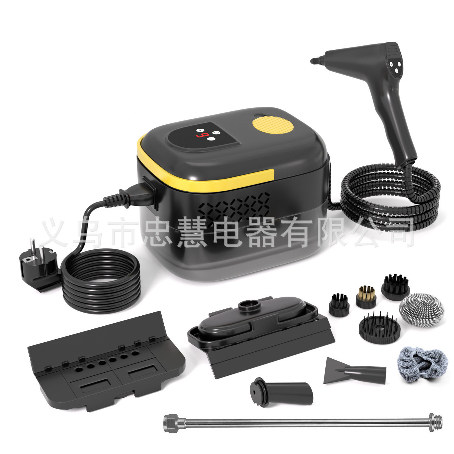 1400ML数显遥控蒸汽清洁机高温高压防干烧家用厨房蒸汽清洗机跨境
