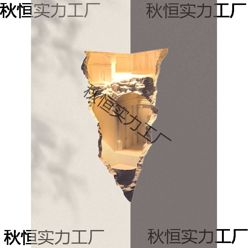 立体壁灯嵌入式石膏灯墙角内