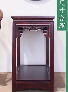 新中方式边几全实木沙发缝隙窄角长条桌侧边柜茶ILN几盆景茶水几