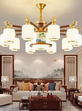 新中式顶木18038灯全铜客厅灯灯大气中国风别墅餐厅大厅吊灯吸实