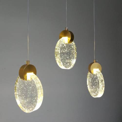 创衣意网红吧台水吊角灯现代楼52103梯转吊灯晶客厅卧室床头帽间