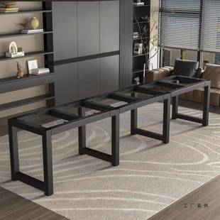 桌985座子腿桌支脚架铁艺餐桌办公会议电几脑桌茶底架子岩板桌架