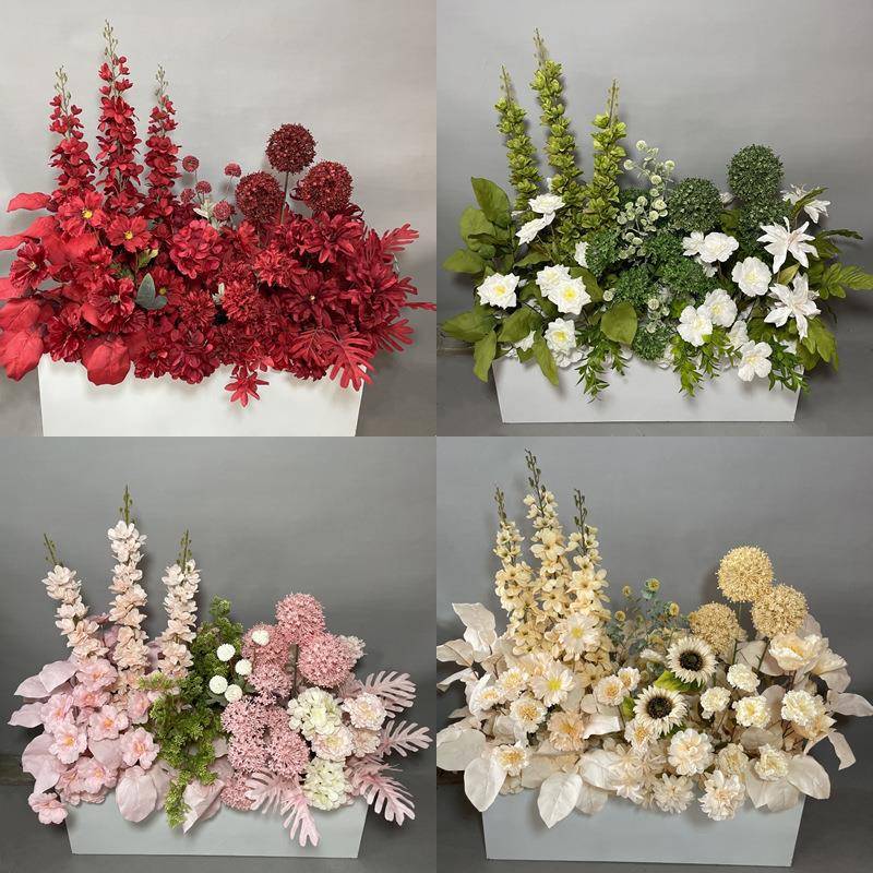 婚庆07241968千代兰排花排红玫色森系婚礼场景布置婚地花订背景装