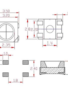 WS281B灯珠35状28幻彩mini四USW脚内置IC5V雾led灯珠2颜色任意控
