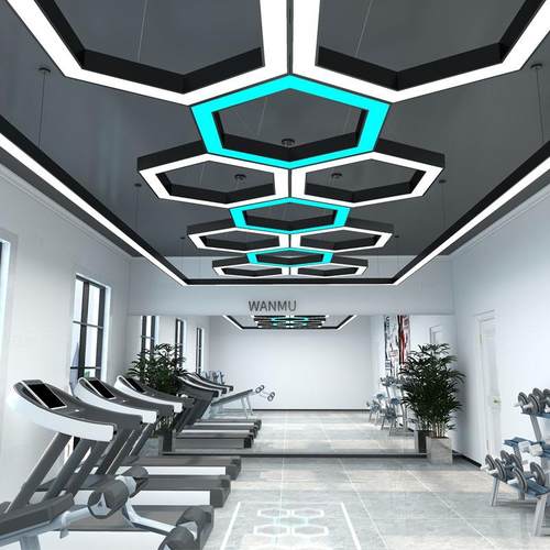 健身房六边形环箭圆市头商场超舞蹈651室厅直播展间店铺拼接造型