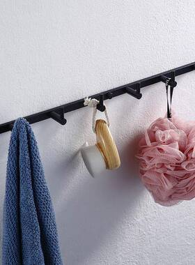 哥式GOTHC黑色铜衣帽钩衣钩排钩门后浴室I卫挂AZK生间五全金