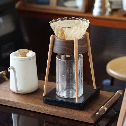 三思工房 实木手冲咖啡滤杯架咖啡过滤器滴滤架V60手冲咖啡器具