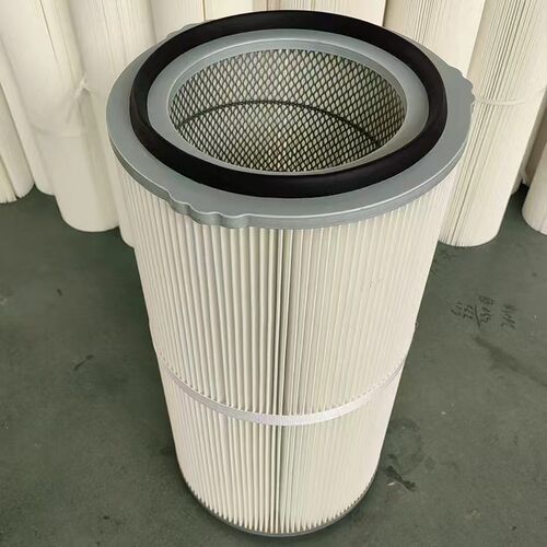 梅花三耳工业除尘大旋风粉房覆膜滤芯滤筒螺杆式两个一组除尘滤筒