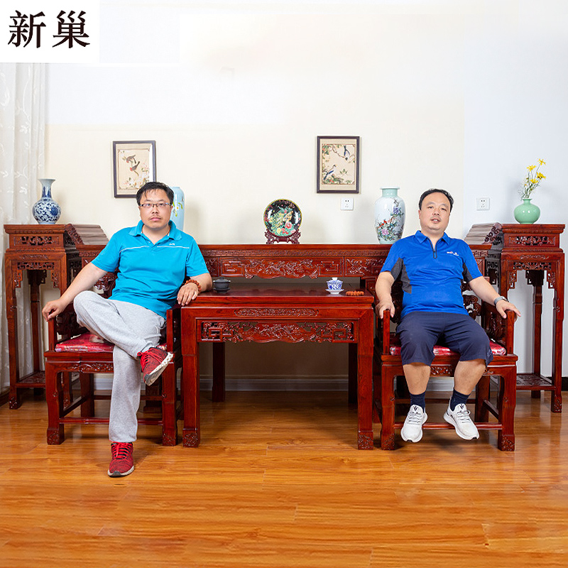 新巢中堂六件农村八仙桌堂屋四件神台条案供桌实木条几客厅家具