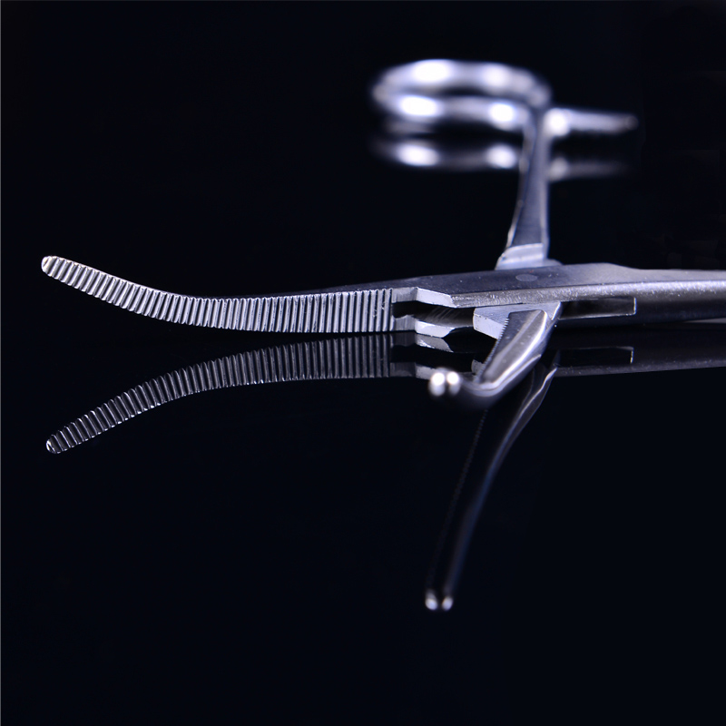 加粗型弯嘴止血钳钓鱼持针器摘鱼钩钳子不锈钢绑鱼钩大号弯头