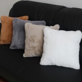 毛绒抱枕沙发靠垫冬季 护腰靠垫办公室午休靠枕床头靠背腰枕垫含芯