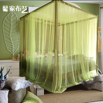 馨家出品蝉翼东南亚地中海中式加密网纱蚊帐床幔架子床四柱床定制
