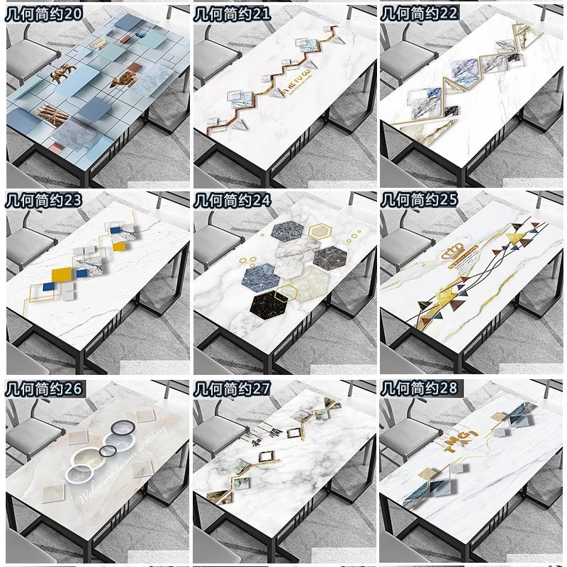 茶几桌面板桌面大理石纹钢化玻璃台面防爆玻璃餐桌长方形桌垫
