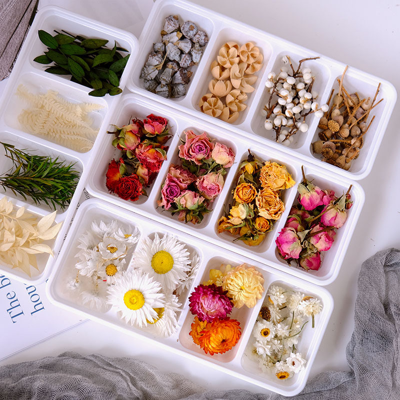 香薰蜡烛干花花材浮游花手工diy相框活动沙龙混搭材料包滴胶玫瑰