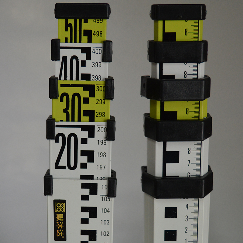 默沐达水准仪铝合金塔尺3米5米7米尺面伸缩标尺水平仪绝缘塔尺