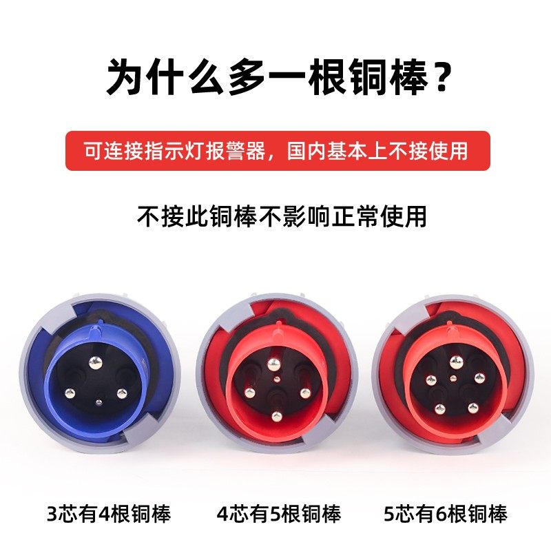 围国IP67防水工业航空插头3芯4线5芯63A125A尼龙大功率插座不防爆