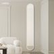 奶油风镜子挂墙超窄全身镜贴墙过道玄关带框极窄穿衣镜家用可壁挂