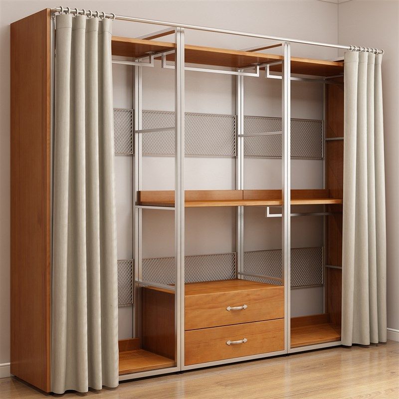 金属衣柜全实木2025新款爆款卧室家用铁艺钢架结构转角定制衣帽间