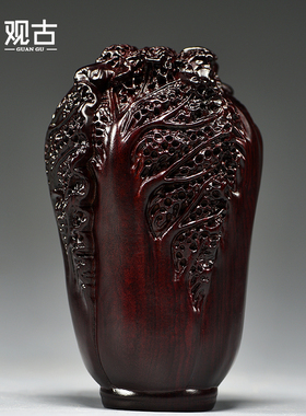 黑檀木雕白菜摆件客厅玄关装饰品家居店铺红木雕刻开业乔迁送礼品