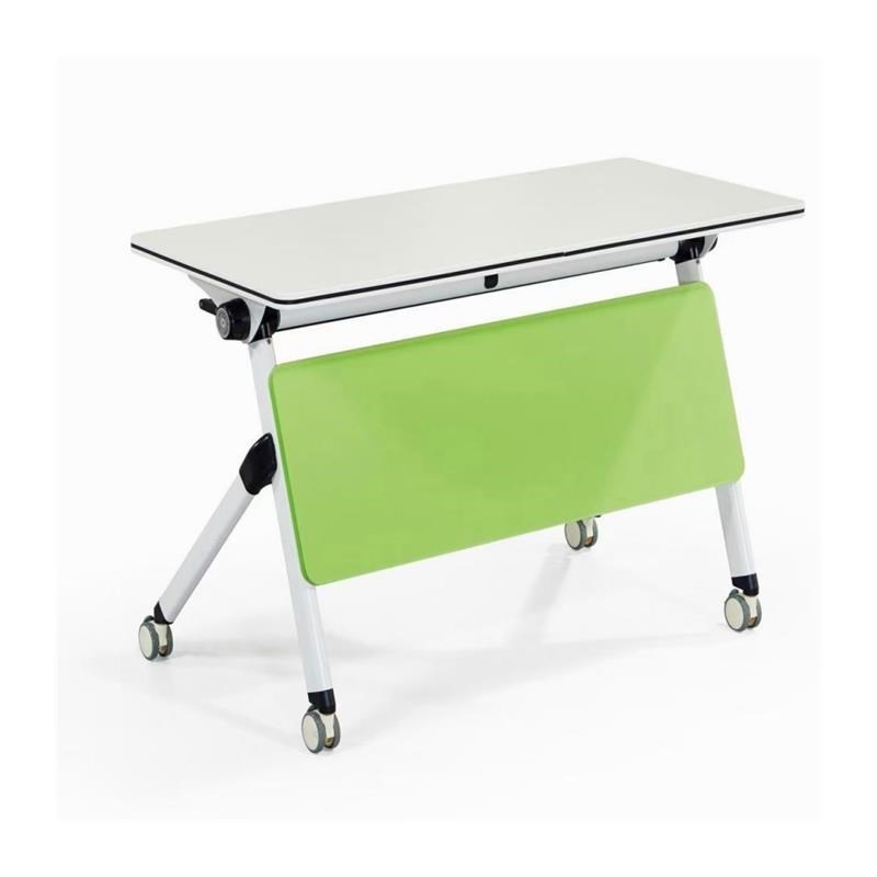 多功能折叠会议桌培训桌子 六边形拼接桌带轮 智慧教室桌椅