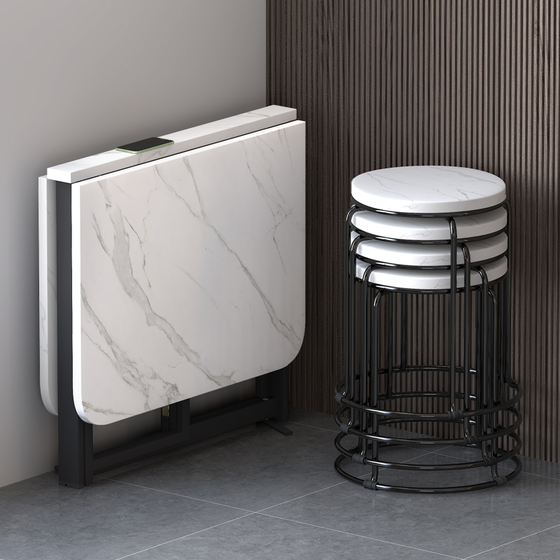 折叠桌简易家用小户型餐桌超薄多功能免安装饭桌长方形可折叠桌子