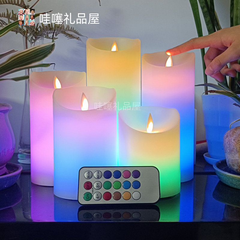 遥控变色电子蜡烛密室剧本杀氛围灯浪漫求婚表白布置婚礼新房装饰