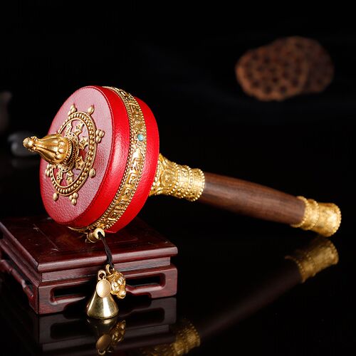 红皮底座 手摇转轮六字金色大小号可选