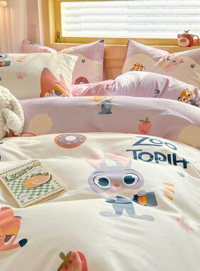 疯狂动棉物城床上四床件套全棉纯儿童品64009男床单被套床件笠宿