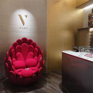 意大利BULBO单式沙发椅意计师人款花瓣椅花朵轻奢创意异形沙无品