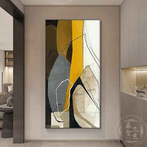 抽象色块大尺VYC寸电表箱装闸饰免画打孔遮挡竖配电箱电盒肌理款