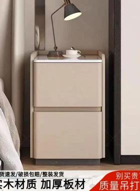 实木床极头18753柜窄轻奢家夹用小型床边柜超窄简纳约现代卧室收
