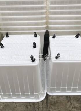 大号套叠式19136塑周转箱加厚白色带递刹车脚料轮箱布车服装快胶