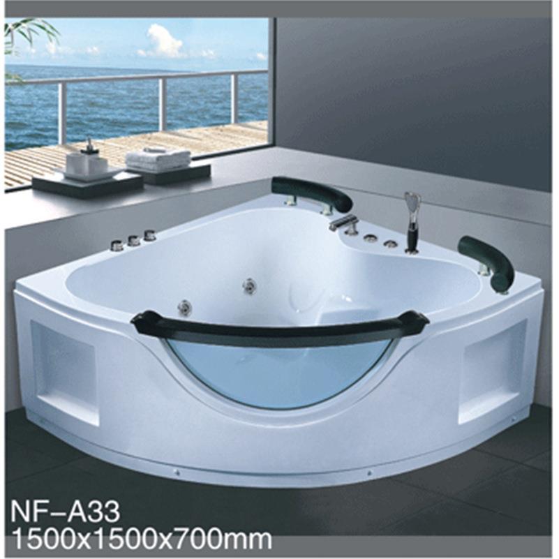 冲浪按摩NF-A29缸厂亚克力缸双人靠浴墙式三角扇形浴浴盆智能浴家
