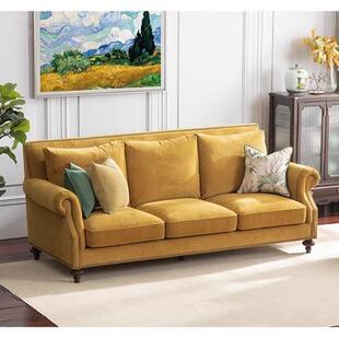 美式艺沙发复古布墨绿尼尔轻奢小户型背客68584厅高简约三人雪沙