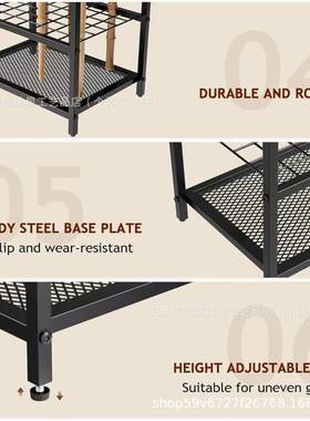 金7183属铁动艺园艺工具收纳架可移悬工挂落地庭院车库具摆放架