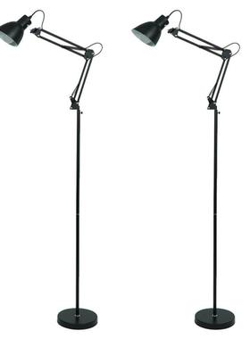 折美式长臂叠地灯铁艺落沙发旁卧EYI室可调节LED眼立式护学习台灯