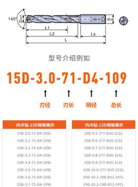 VAU15D内冷钨钢头整体硬质钻0合金加内出水钻头深孔长钻头3.-16.0