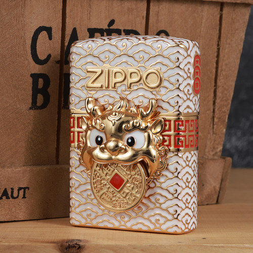 Zippo/之宝小瑞兽吞金貔貅天禄招财夜光珐琅可旋转罗盘防风送男友