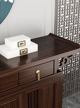 新中玄关柜乌纳金木玄关38235式桌现代简木约实储物柜入户一体装