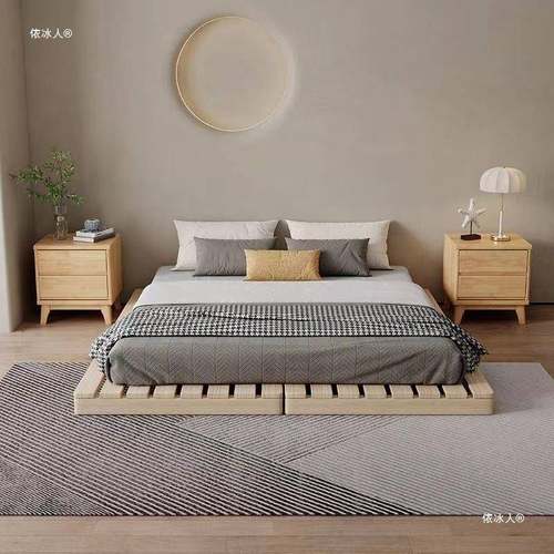 出日式榻榻米床架实木排骨子落屋地简约地台XFR床垫矮床架架租经