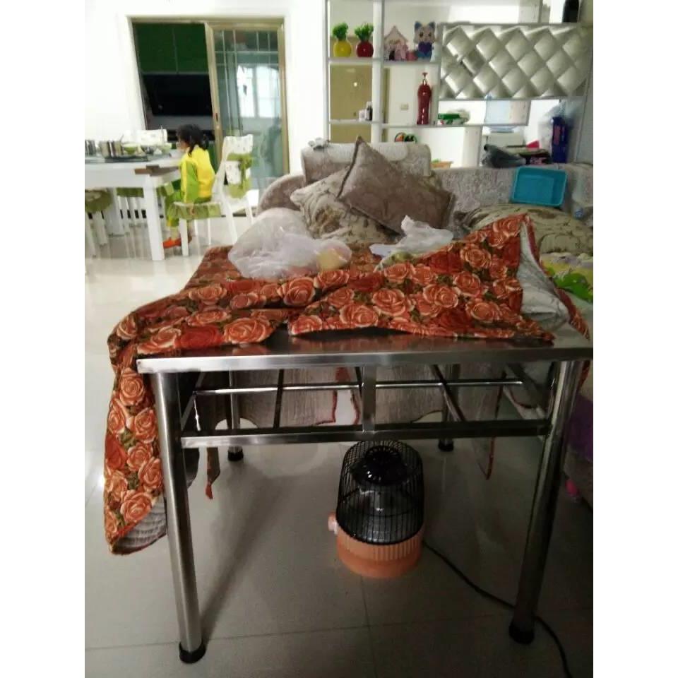 9W简易叠家用不锈钢餐桌取烤火桌架折小饭桌F75ST7H7餐暖学习桌子