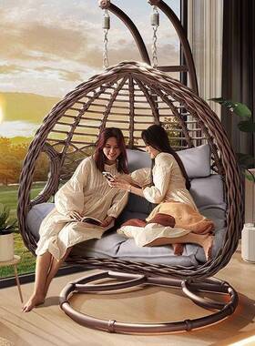 户吊篮床椅UBV秋千庭院双人吊椅家用阳台室内外网红鸟巢吊藤摇椅