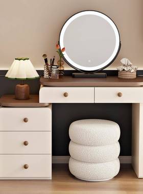 2025新款户型实梳木台卧室现代简54974约小奶油风主卧化妆桌斗妆