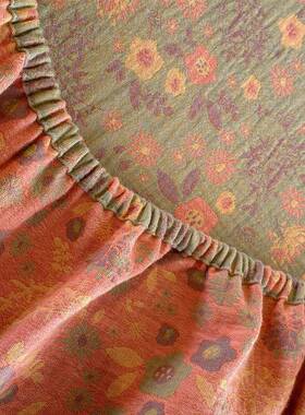 A套类双层纱布床笠单席VRK件10全棉纯棉梦思床垫保护床单床罩0三