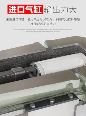 高精密夹6寸气动虎快速GGH具C铣钳床角固式台钳快动气压平口钳NC