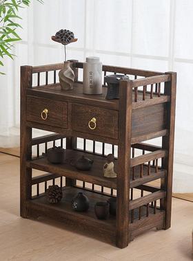 式L全实木茶水F77J69S7柜边简几角几整装中茶桌边柜7约小型茶柜收