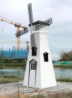 模网红打卡景区四面橙色系荷风车兰型摆件售处楼楼yk0610-1盘门前