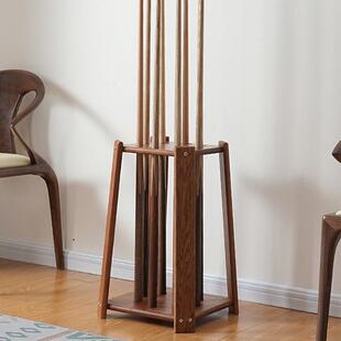 台球杆木放置架多孔落地球立式收纳架台杆架展示架球挂壁XWO式实